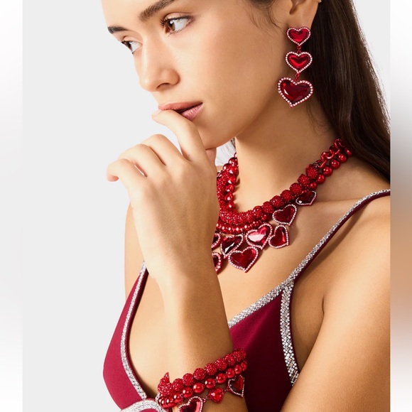 Betsey Johnson LOVE SPELL MULTI BRACELET RED - Picture 3 of 5